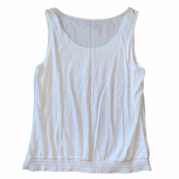 Ann Taylor LOFT Pleated Tank Top, White, Size M - Picture 4 of 4